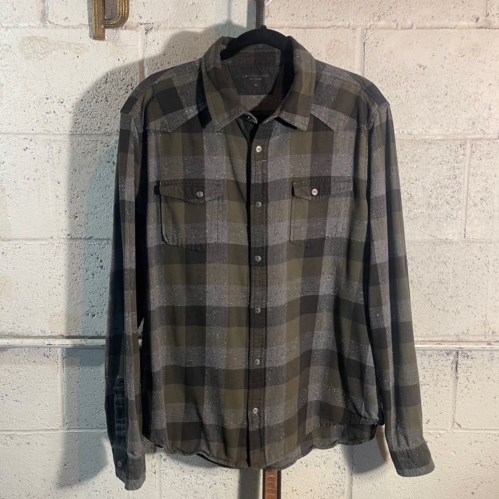 Men’s CALVIN KLEIN Cotton Long Sleeve Button-Up